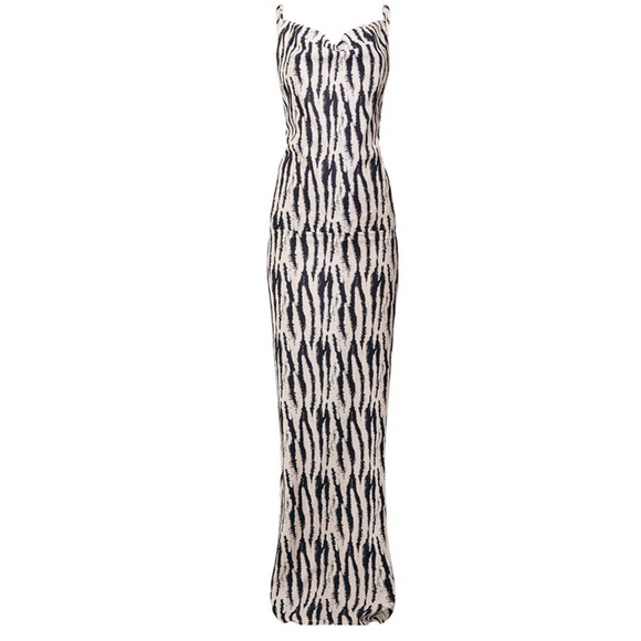 white zebra print satin cowl neck maxi dress Stone Animal Print Satin Cowl Neck Waterfall Midi Dress AX Paris